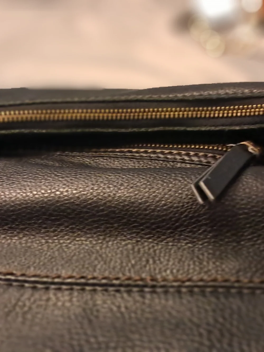 The Sak Black Pebbled Leather Hobo with Antique-Gold Hardware